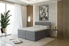 AVALON Boxspringbett 160x200 Stoff Grau - Fancy 90