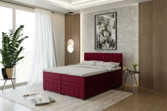 AVALON Boxspringbett 160x200 Stoff Rot - Kronos 2
