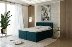 AVALON Boxspringbett 160x200 Stoff Dunkeltürkis - Kronos 4