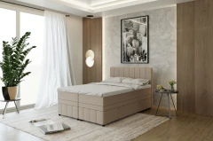 AVALON Boxspringbett 140x200 Stoff Beige - Fancy 11