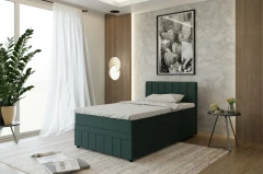 AVALON Boxspringbett 120x200 Stoff Grün - Fancy 39