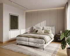 Boxbett VERSE - Beige, Artico Nata, 180x200, Topper T30