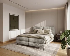 Boxbett VERSE - Warmesgrau, Artico Elephant, 140x200, Topper T30