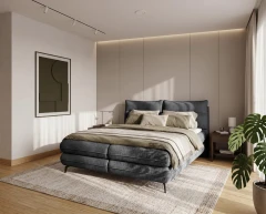 Boxbett VERSE - Anthrazit, Artico Anthracite, 180x200, Topper VISCO