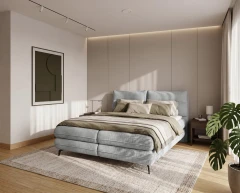 Boxbett VERSE - Grau, Artico Cement, 180x200, Topper VISCO