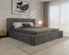Polsterbett SANA – modernes Bett mit Bettkasten 180x200 Dunkelgrau