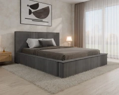 Polsterbett SANA – modernes Bett mit Bettkasten 160x200 Dunkelgrau