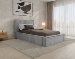 Polsterbett SANA – modernes Bett mit Bettkasten 100x200 Grau